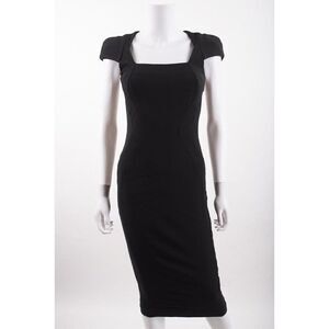Antonio Berardi Womens Midi Cocktail Dress Black Sz 40 US 4 XS Fitted Pencil